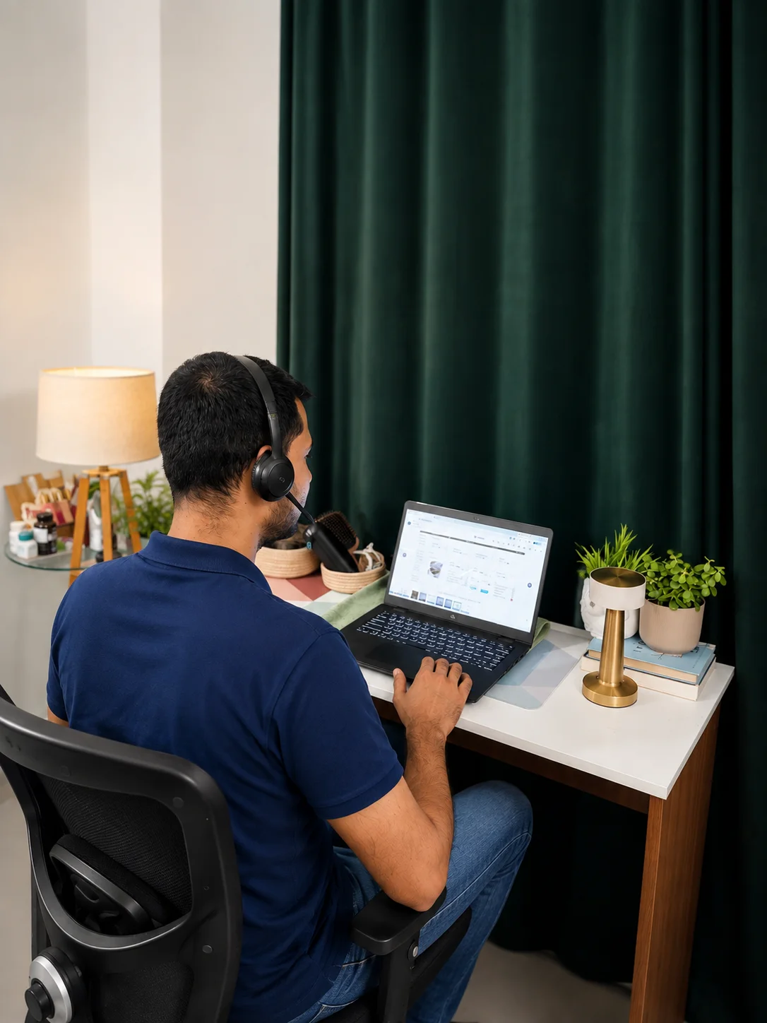 Engineer on a remote support session connected to an industrial panel