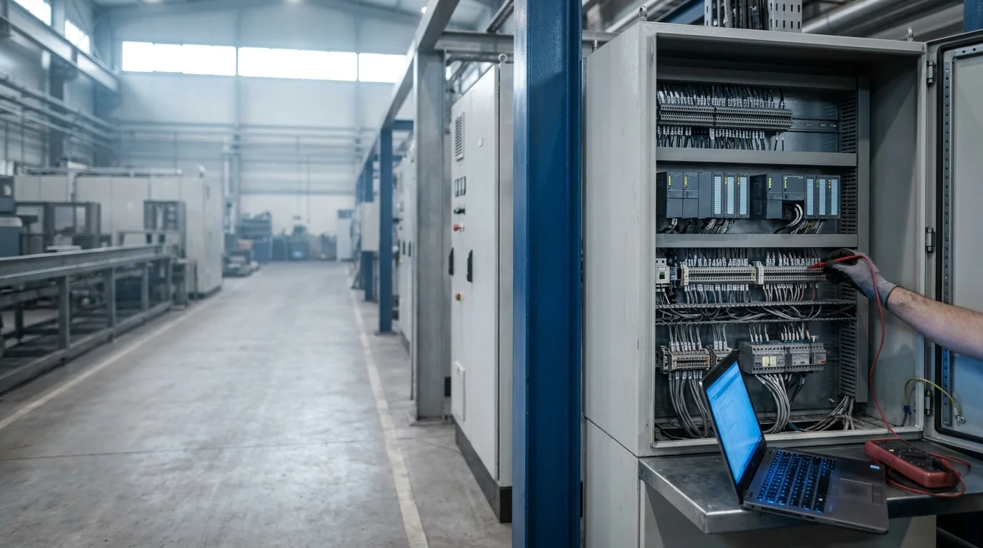 Industrial automation service engineer on site